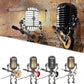 Vintage Metal Microphone Robot Guitar Lamp Desk Light