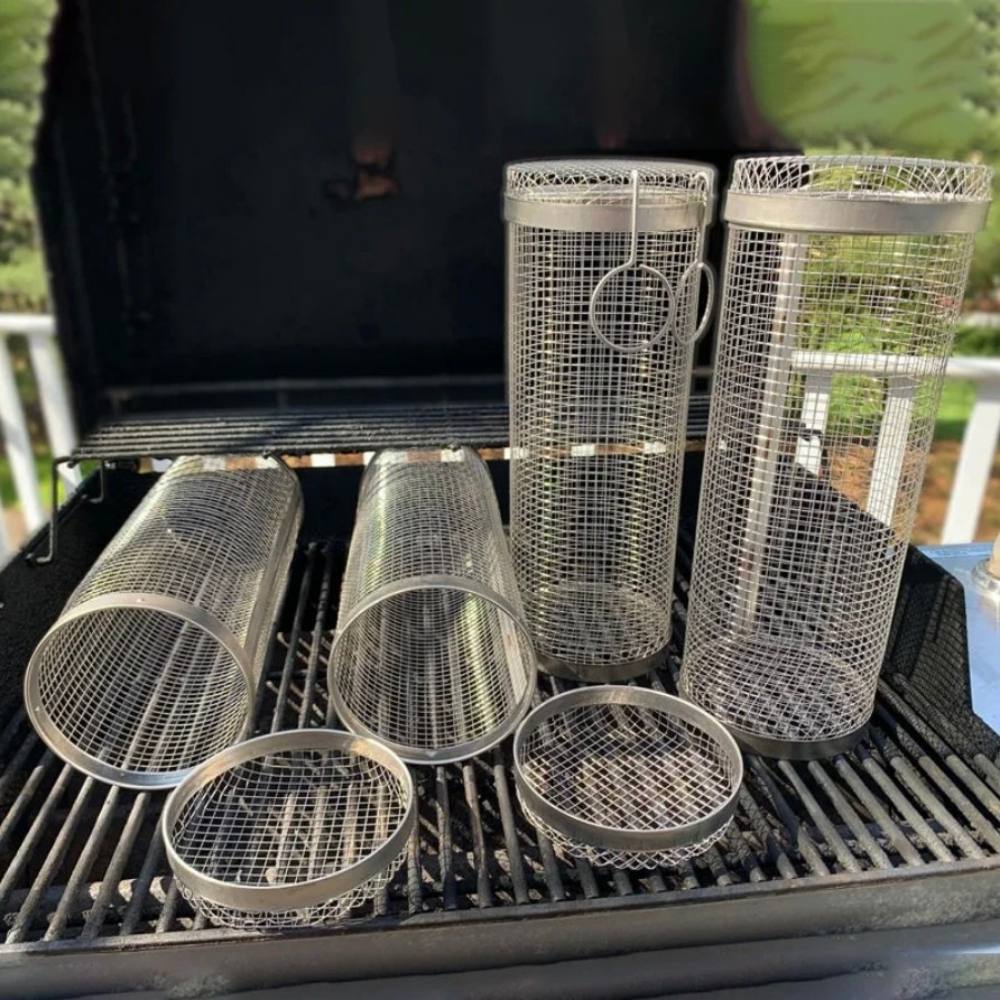 Stainless Steel Rotating BBQ Grill Basket