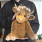 Handcrafted Highland Cow with Floral Crown Figurine
