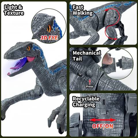 Remote Control Walking Velociraptor Toy by Mygametables