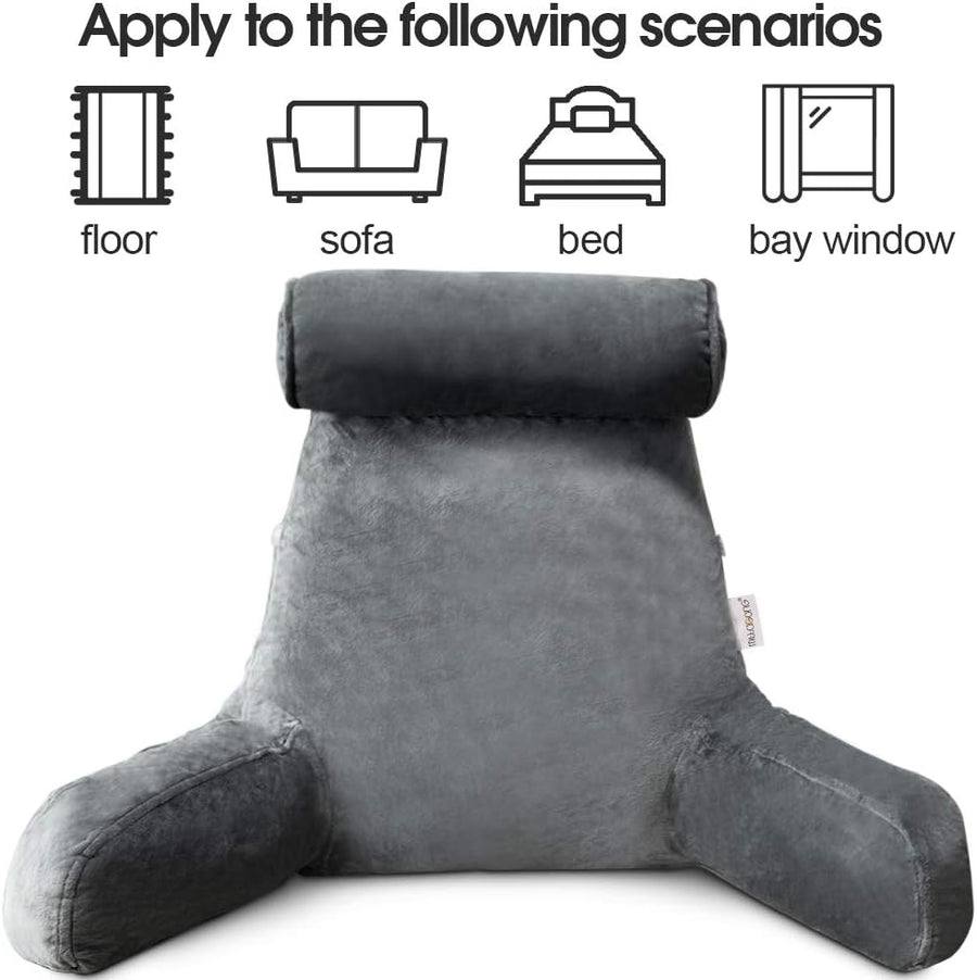Mygametables Deluxe Reading Bed Pillow with Arms