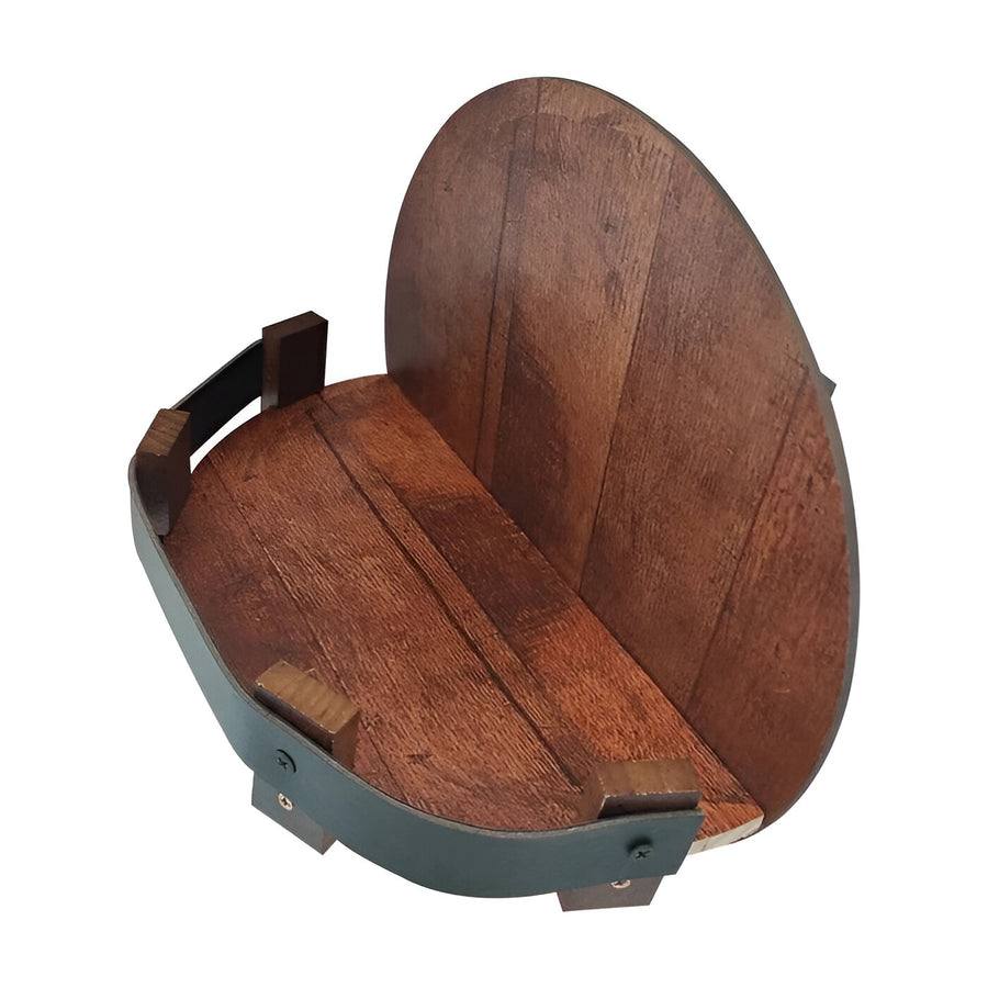 Bourbon Whiskey Barrel Shelf for Home Bars, Rustic Oak Display by Mygametables