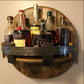Bourbon Whiskey Barrel Shelf for Home Bars, Rustic Oak Display by Mygametables