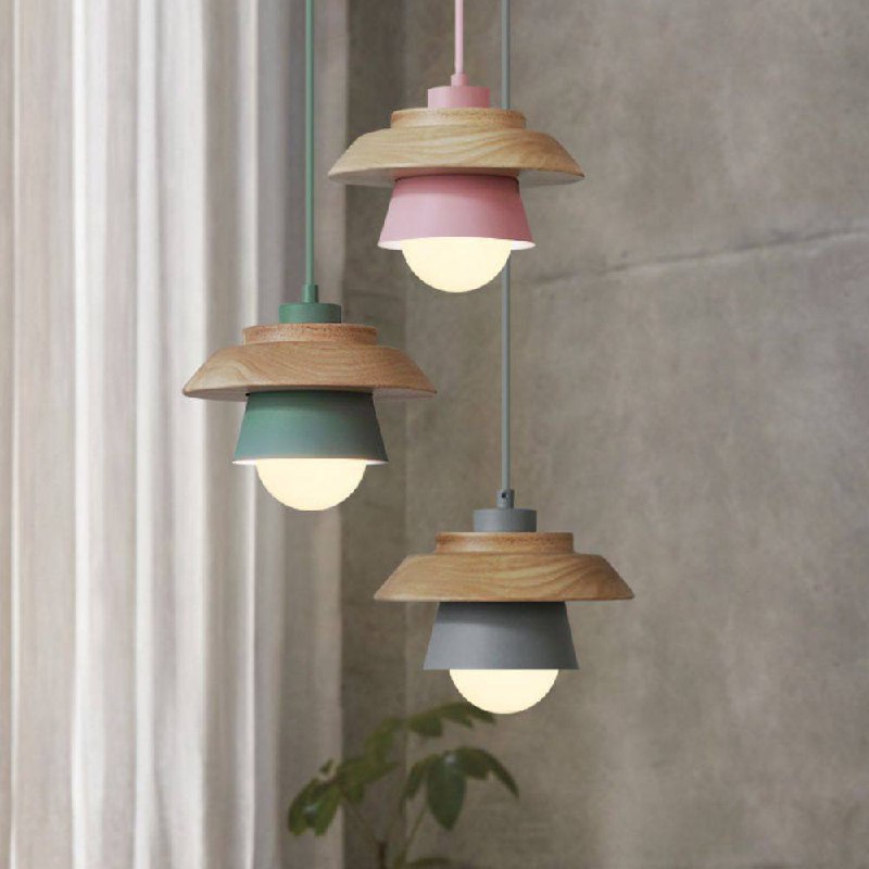 Wooden Pendant Light, Nordic Natural Design