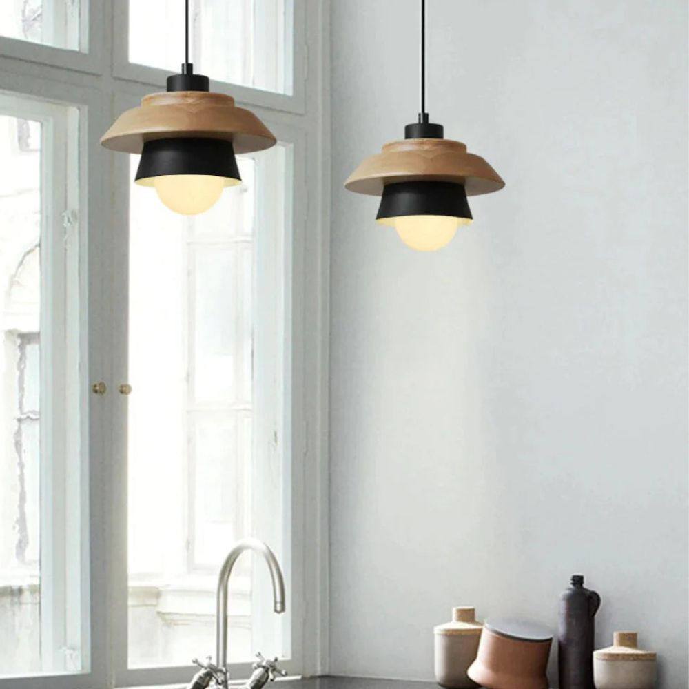 Wooden Pendant Light, Nordic Natural Design