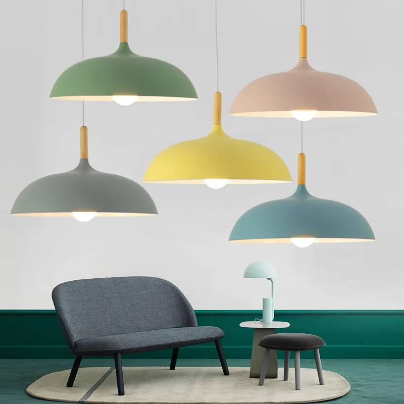 Nordic Oak Ceiling Light, Scandinavian Design with LED Lighting