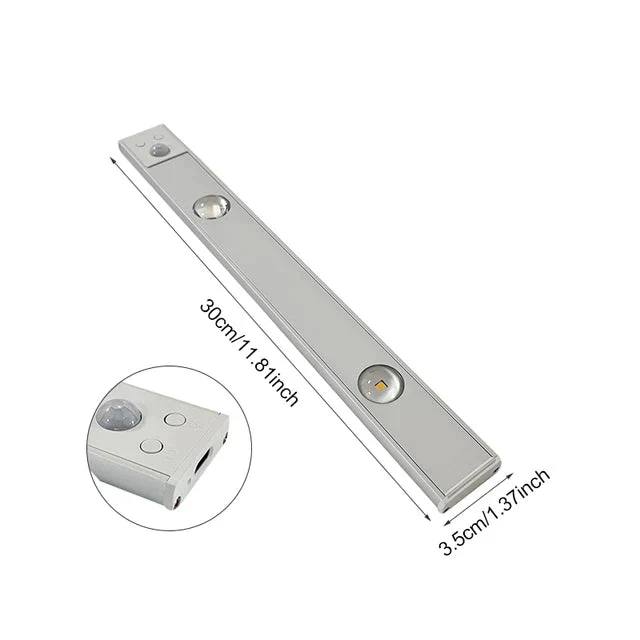 Wireless LED Light with Motion Sensor, Rechargeable and Dimmable 3-Color Lamp