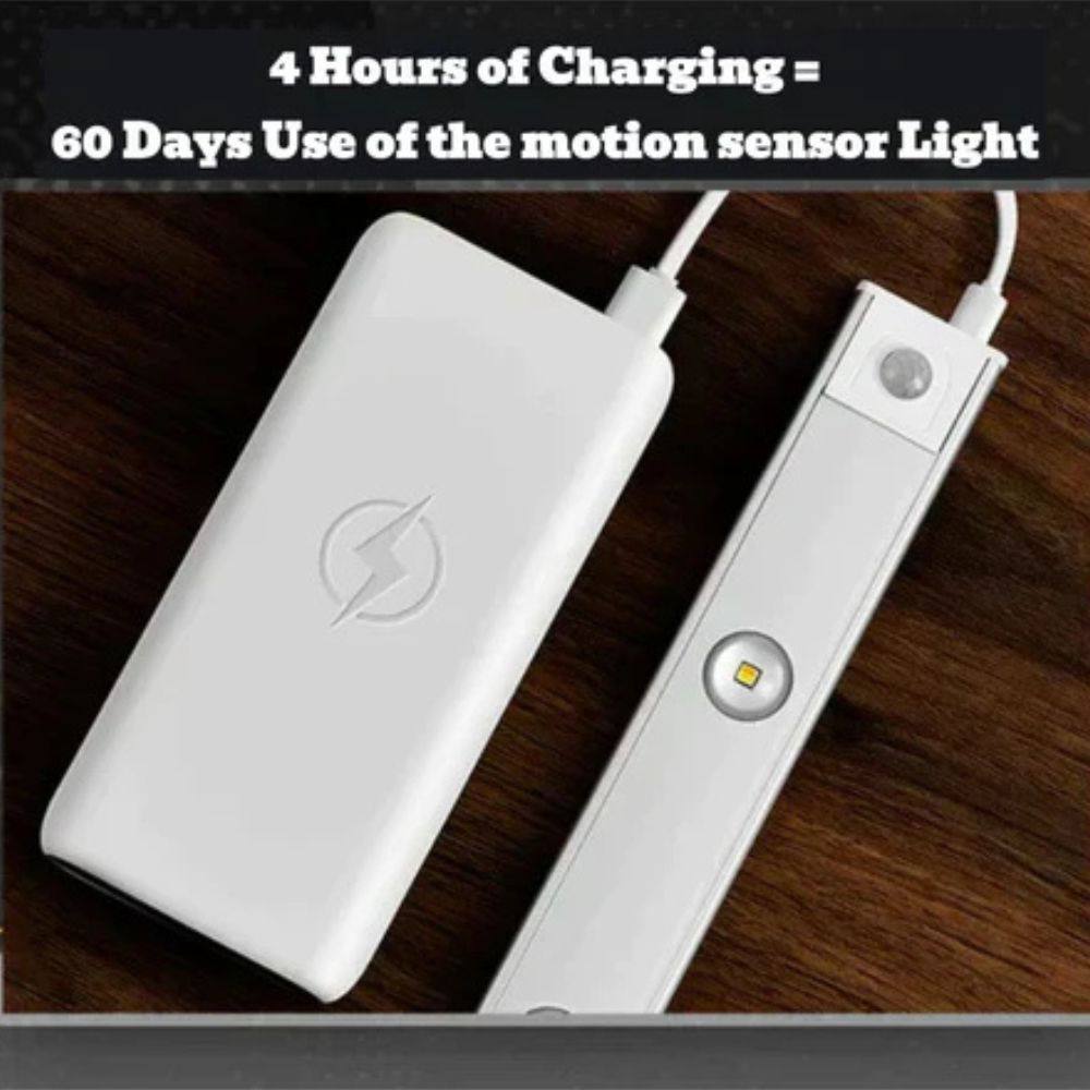 Wireless LED Light with Motion Sensor, Rechargeable and Dimmable 3-Color Lamp