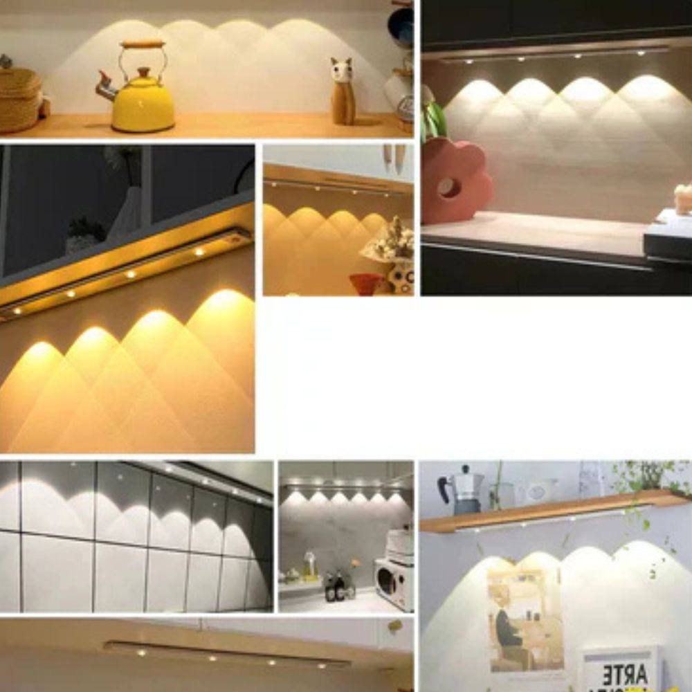 Wireless LED Light with Motion Sensor, Rechargeable and Dimmable 3-Color Lamp