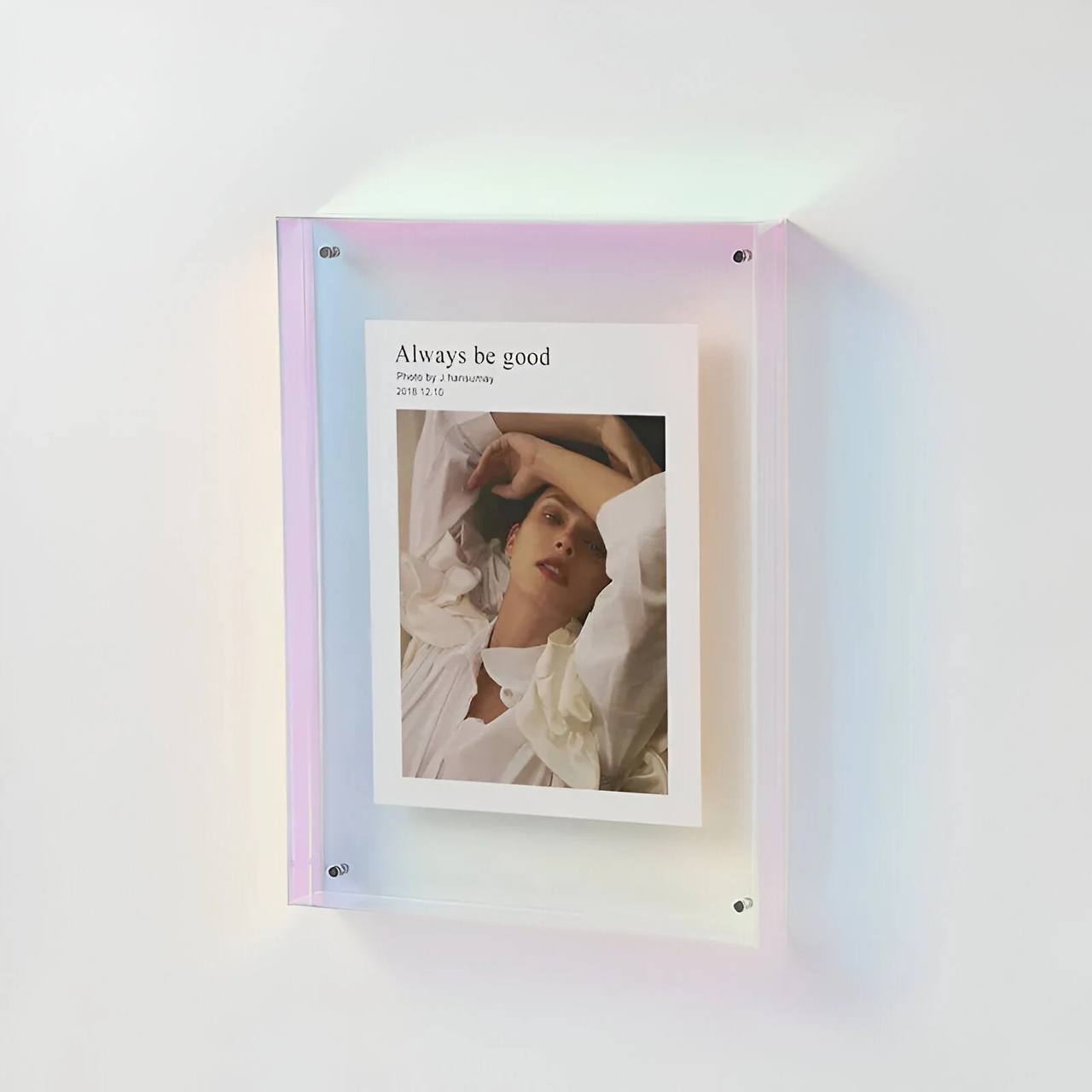 Modern Acrylic Picture Frame, Clear Transparent Design