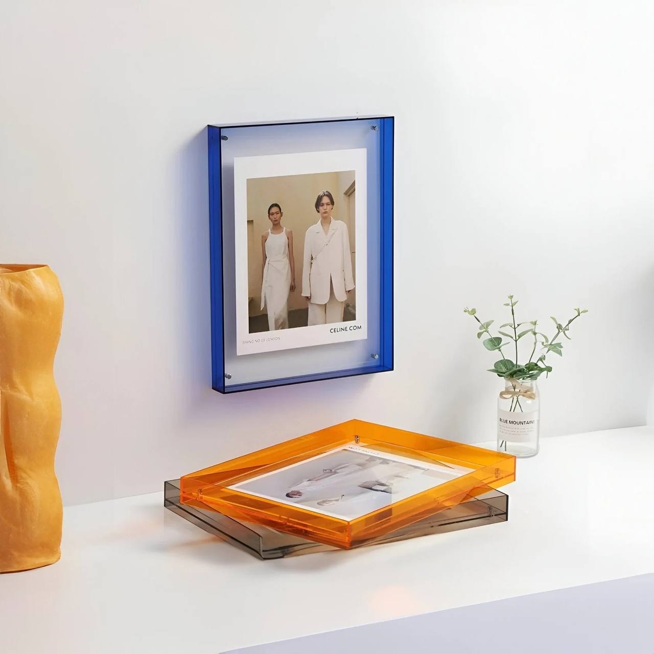 Modern Acrylic Picture Frame, Clear Transparent Design