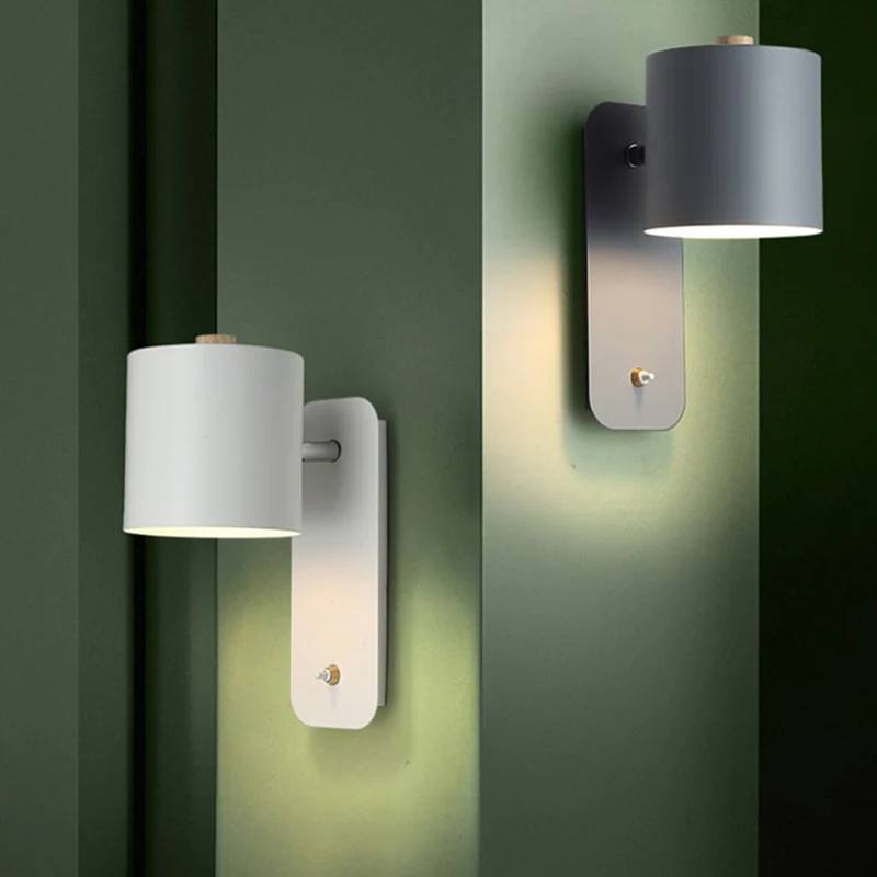 LED Wall Light with Switch, Modern Metal Indoor Lamp