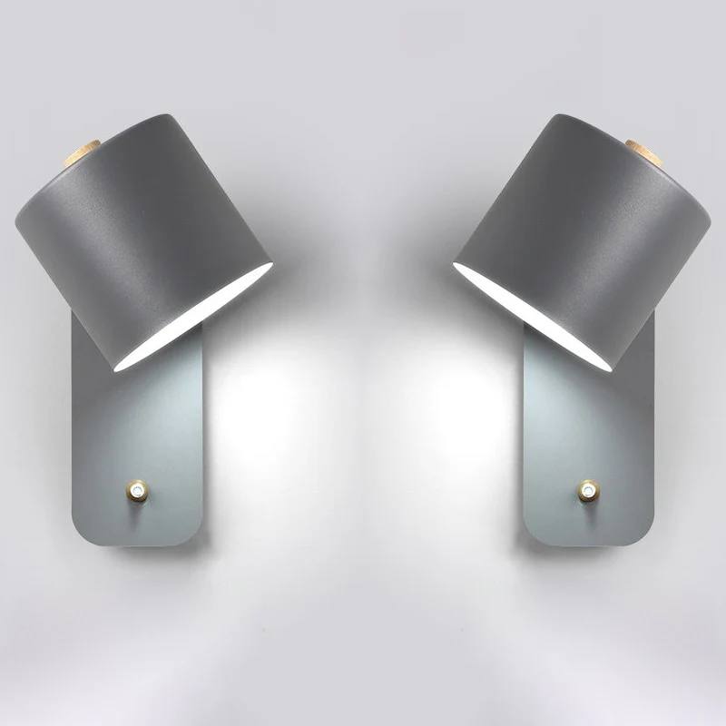 LED Wall Light with Switch, Modern Metal Indoor Lamp