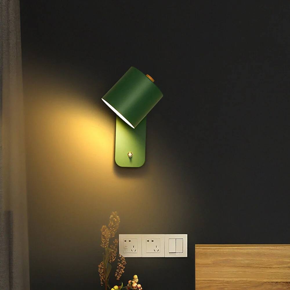 LED Wall Light with Switch, Modern Metal Indoor Lamp