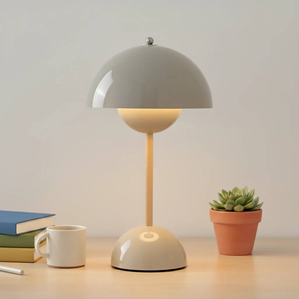 NordicNest Scandinavian Table Lamp, Dimmable Modern Bedside Light