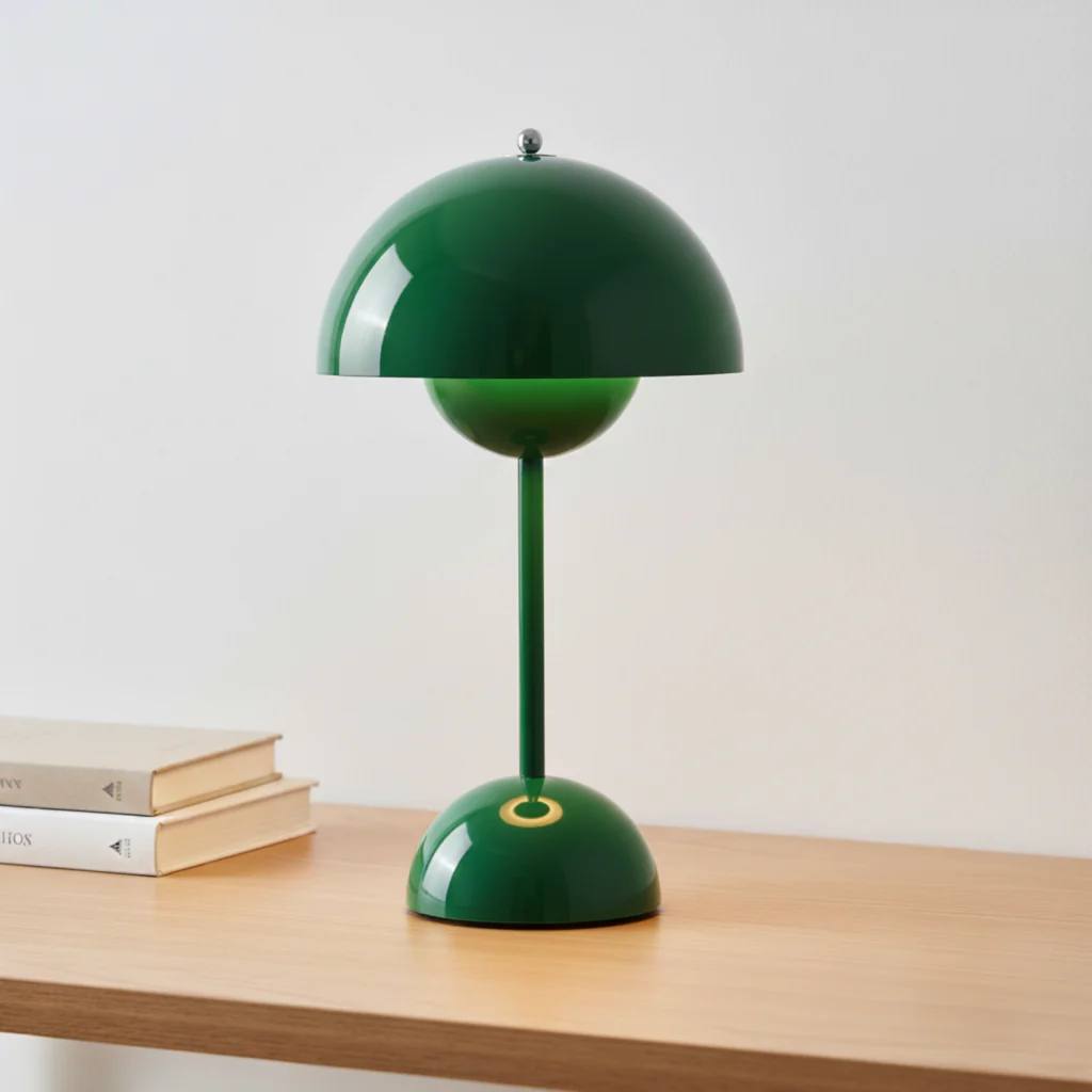 Scandinavian Modern Dimmable Table Lamp in Stainless Steel, 11.6 in Height