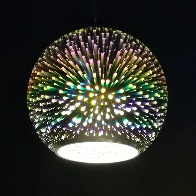 3D Fireworks Glass Pendant Light with Creative Color Glass Design