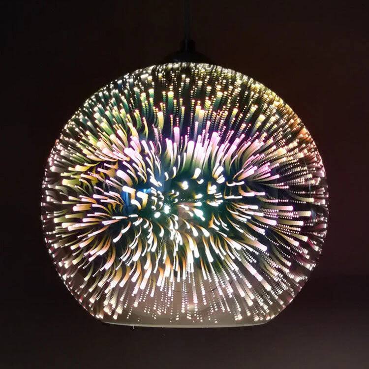3D Fireworks Glass Pendant Light with Creative Color Glass Design