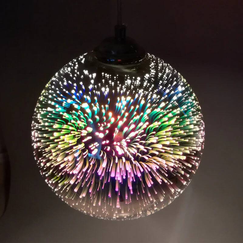3D Fireworks Glass Pendant Light with Creative Color Glass Design