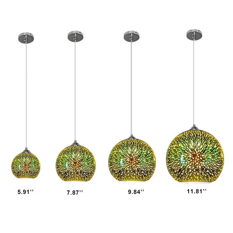 3D Fireworks Glass Pendant Light with Creative Color Glass Design