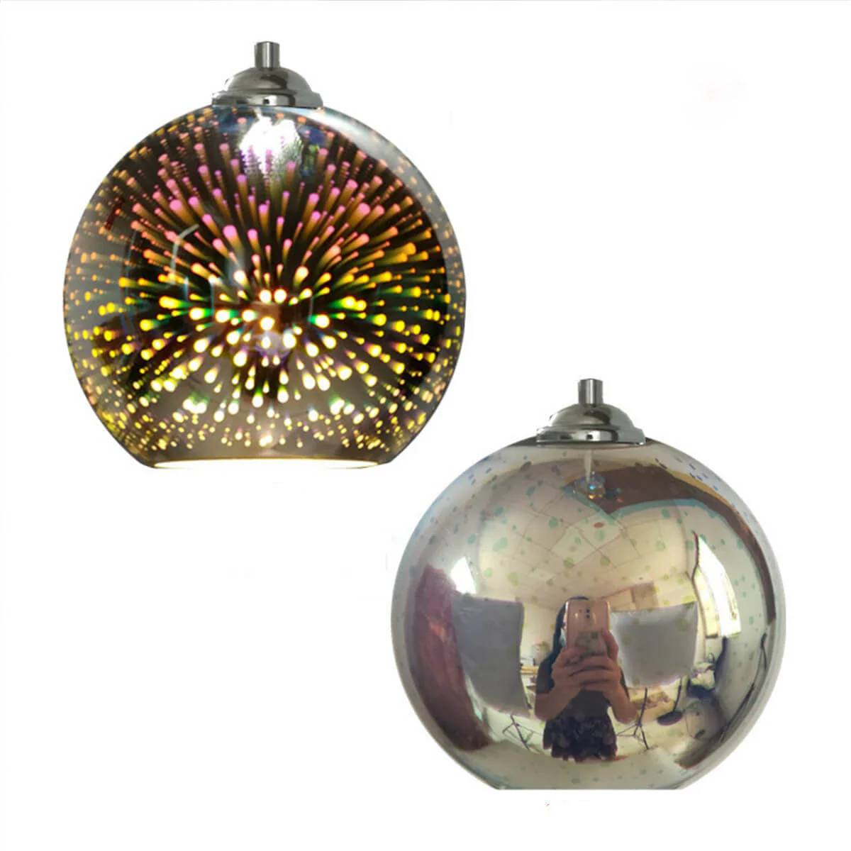 3D Fireworks Glass Pendant Light with Creative Color Glass Design