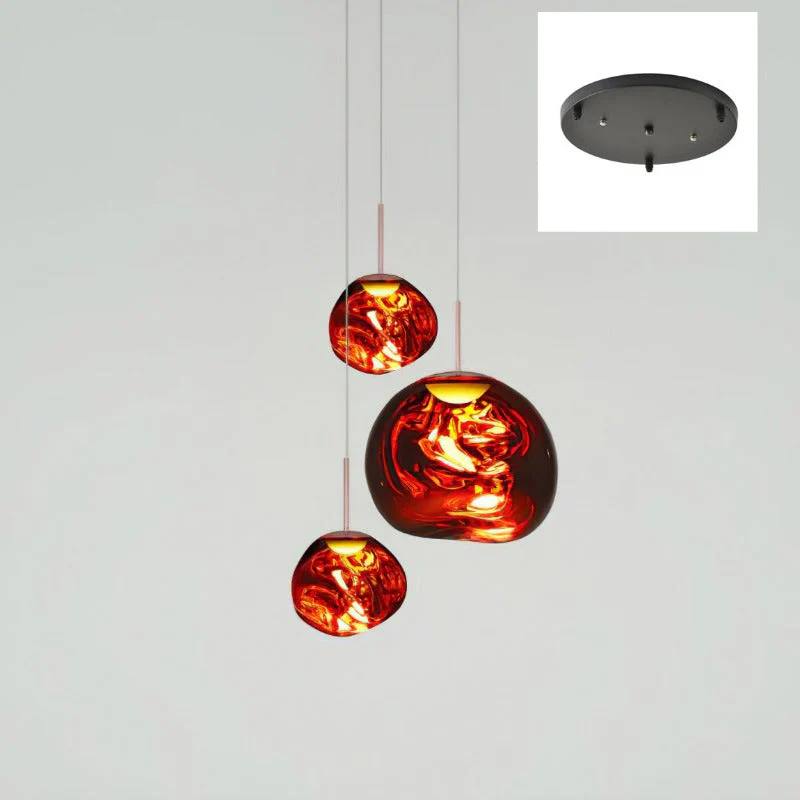 Multi Light Pendant Lamp, Sculptural Melt Design for Interior Spaces