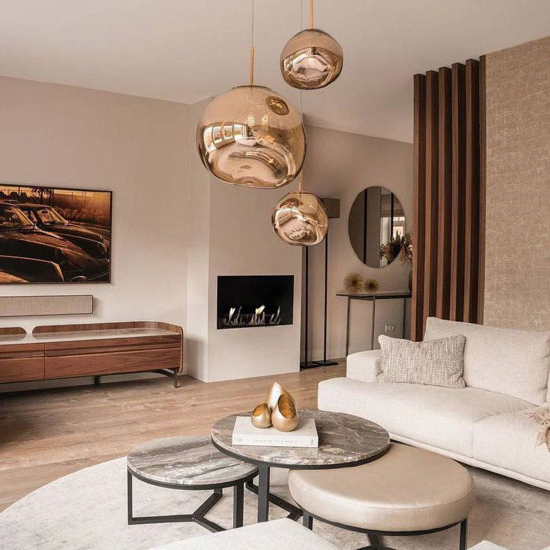Multi Light Pendant Lamp, Sculptural Melt Design for Interior Spaces