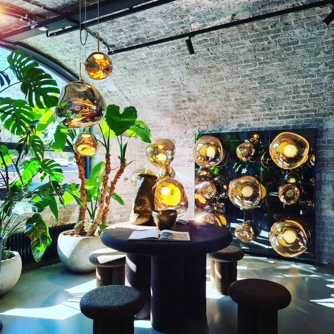 Multi Light Pendant Lamp, Sculptural Melt Design for Interior Spaces