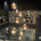 Multi Light Pendant Lamp, Sculptural Melt Design for Interior Spaces