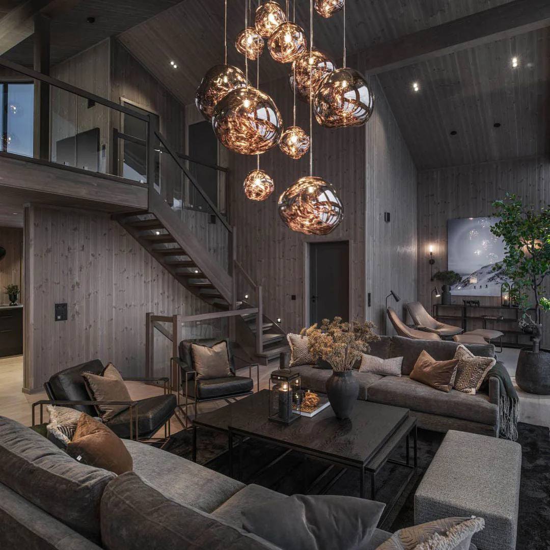 Multi Light Pendant Lamp, Sculptural Melt Design for Interior Spaces