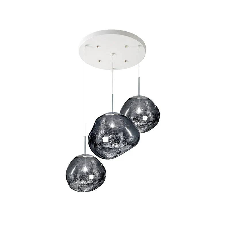 Multi Light Pendant Lamp, Sculptural Melt Design for Interior Spaces