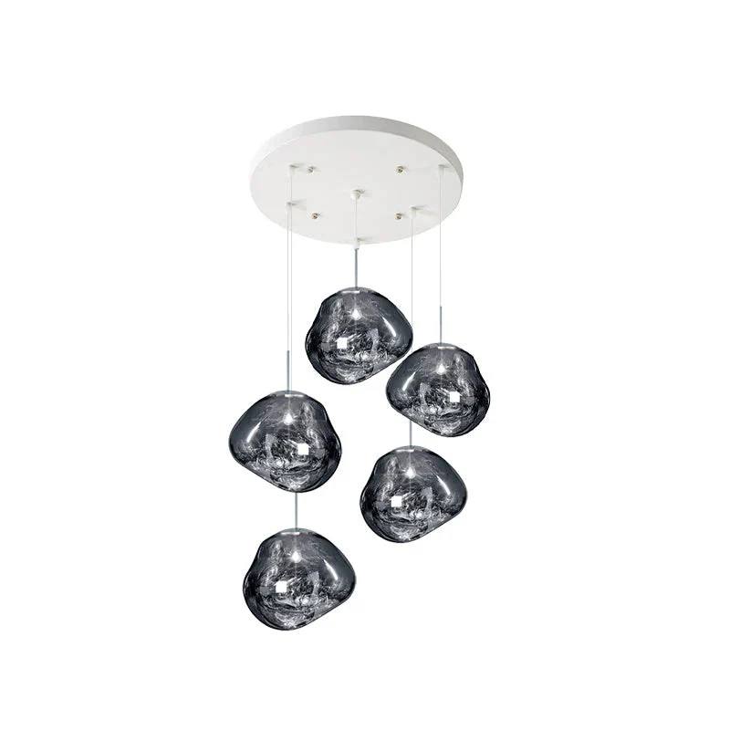 Multi Light Pendant Lamp, Sculptural Melt Design for Interior Spaces