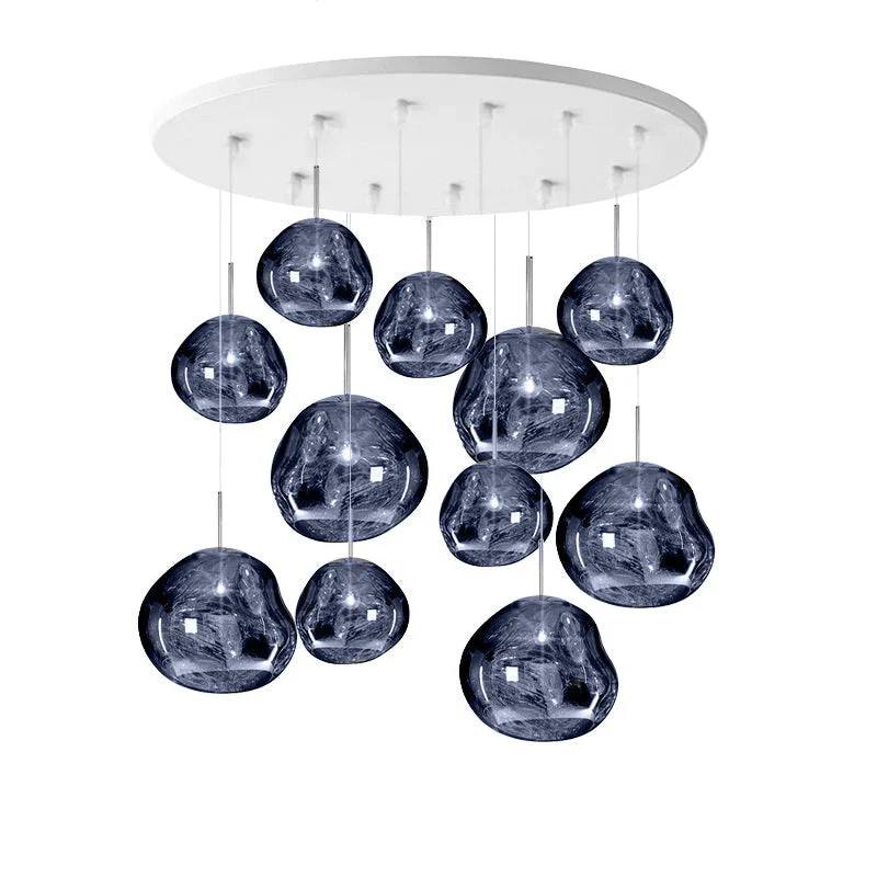 Multi Light Pendant Lamp, Sculptural Melt Design for Interior Spaces