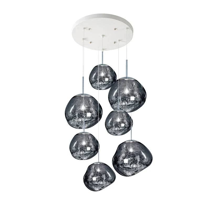 Multi Light Pendant Lamp, Sculptural Melt Design for Interior Spaces