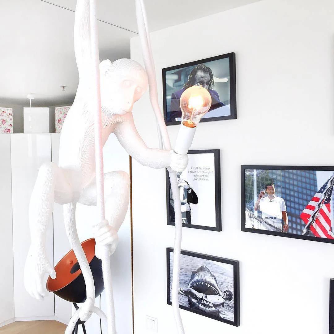 Monkey Pendant Light, Sculptural Hanging Lamp for Indoor Spaces