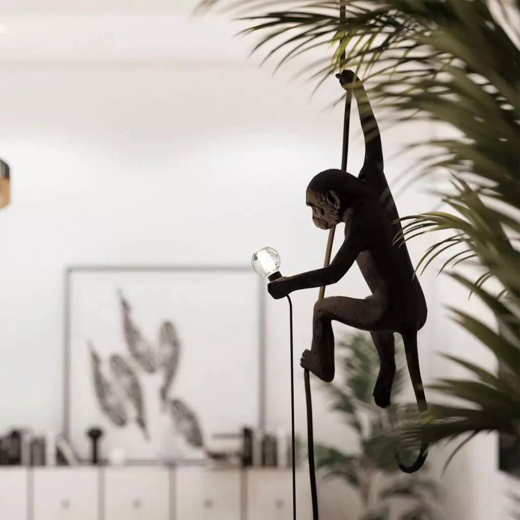Monkey Pendant Light, Sculptural Hanging Lamp for Indoor Spaces