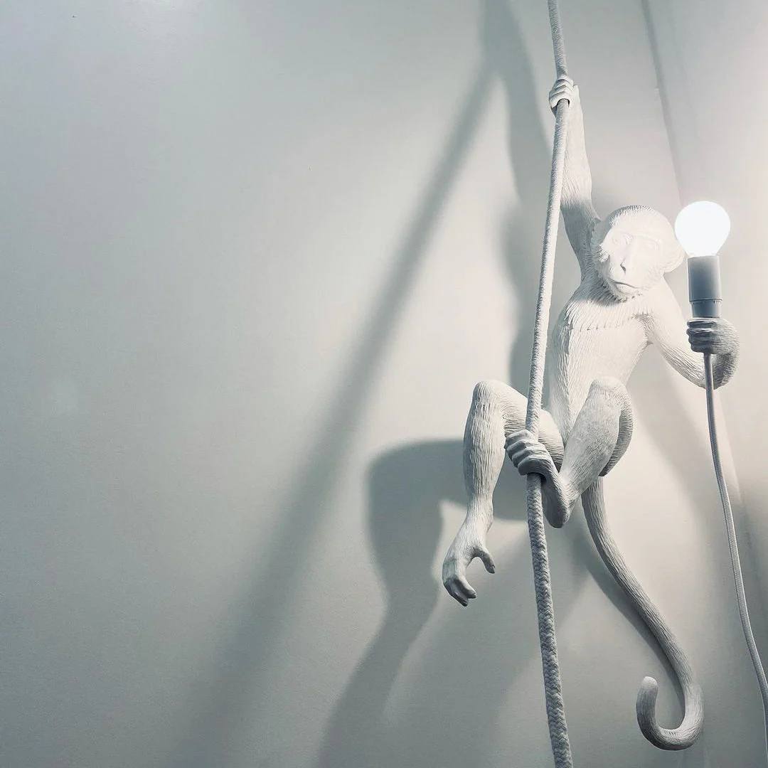 Monkey Pendant Light, Sculptural Hanging Lamp for Indoor Spaces