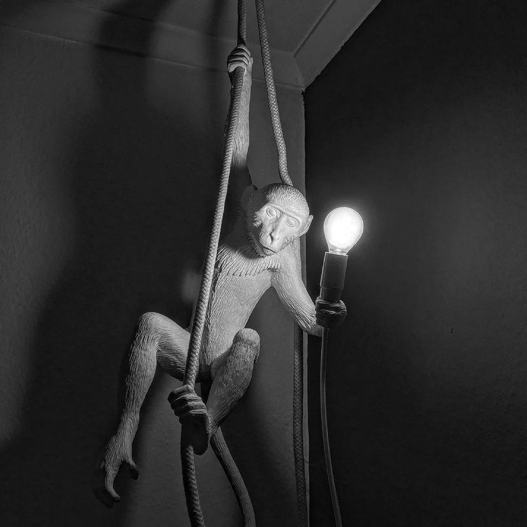 Monkey Pendant Light, Sculptural Hanging Lamp for Indoor Spaces