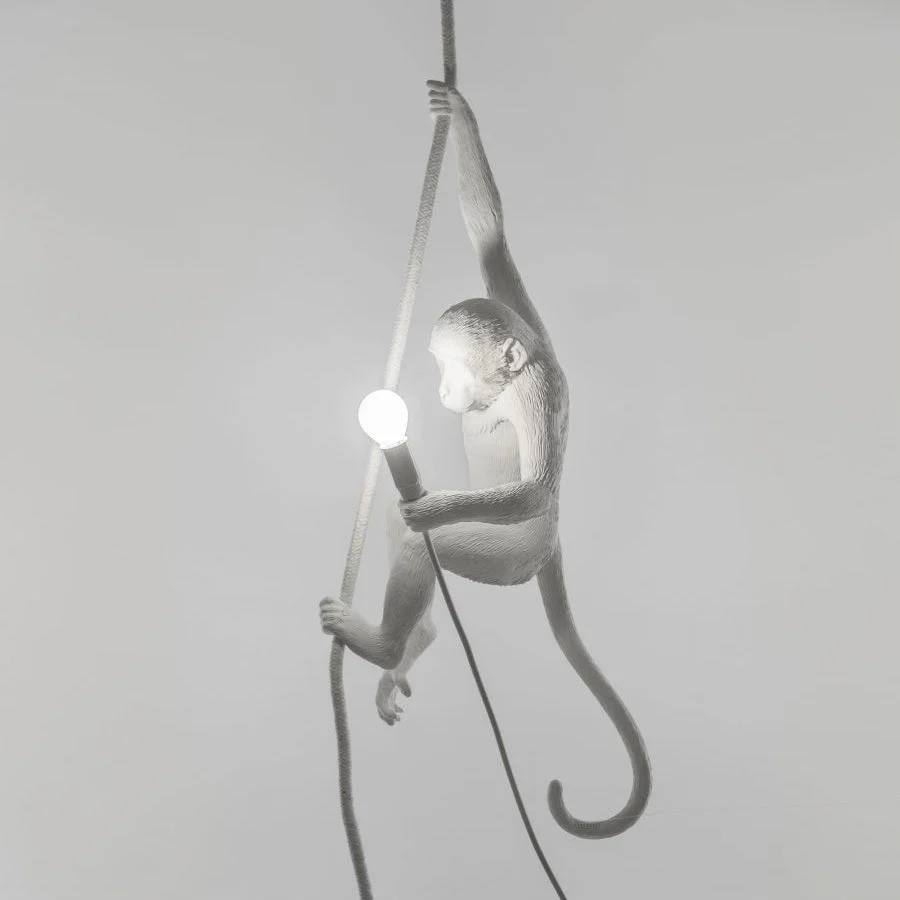 Monkey Pendant Light, Sculptural Hanging Lamp for Indoor Spaces