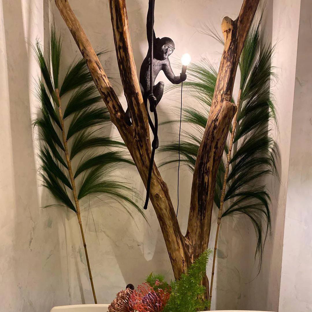 Monkey Pendant Light, Sculptural Hanging Lamp for Indoor Spaces