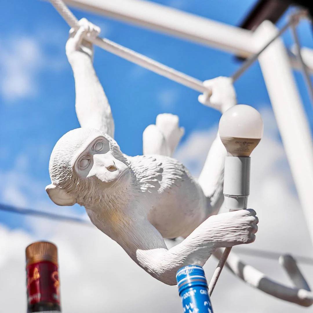Monkey Pendant Light, Sculptural Hanging Lamp for Indoor Spaces