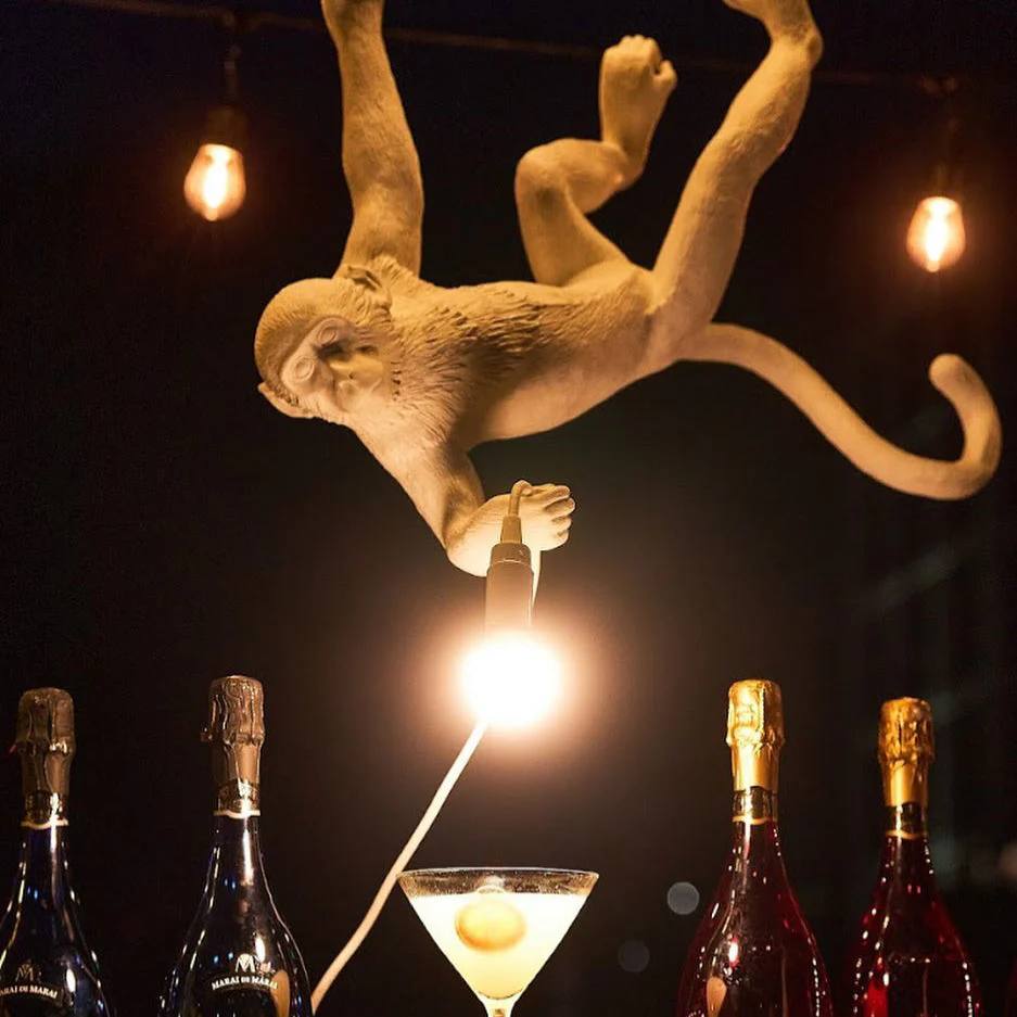 Monkey Pendant Light, Sculptural Hanging Lamp for Indoor Spaces