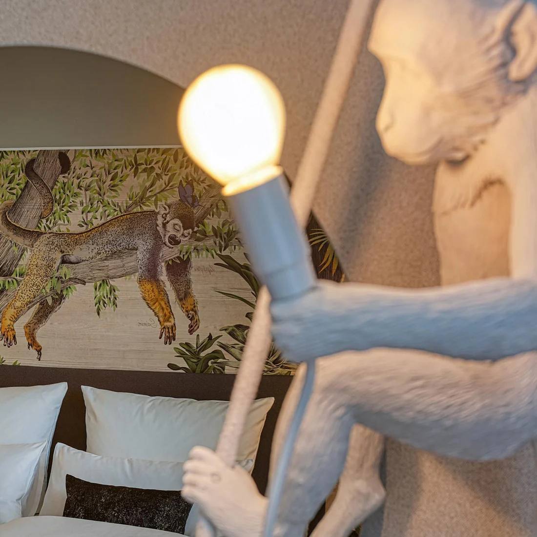 Monkey Pendant Light, Sculptural Hanging Lamp for Indoor Spaces