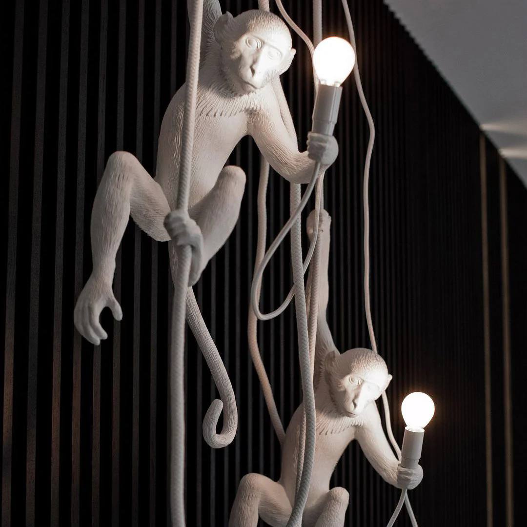 Monkey Pendant Light, Sculptural Hanging Lamp for Indoor Spaces