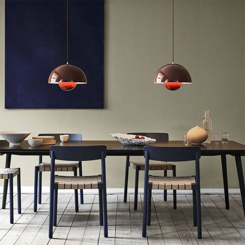 Nordic Macaron Dome Pendant Light, One-Light Metal Hanging Lamp