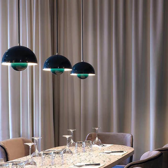 Nordic Macaron Dome Pendant Light, One-Light Metal Hanging Lamp