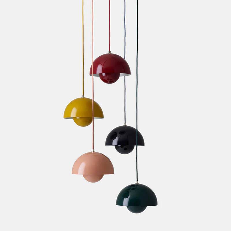 Nordic Macaron Dome Pendant Light, One-Light Metal Hanging Lamp