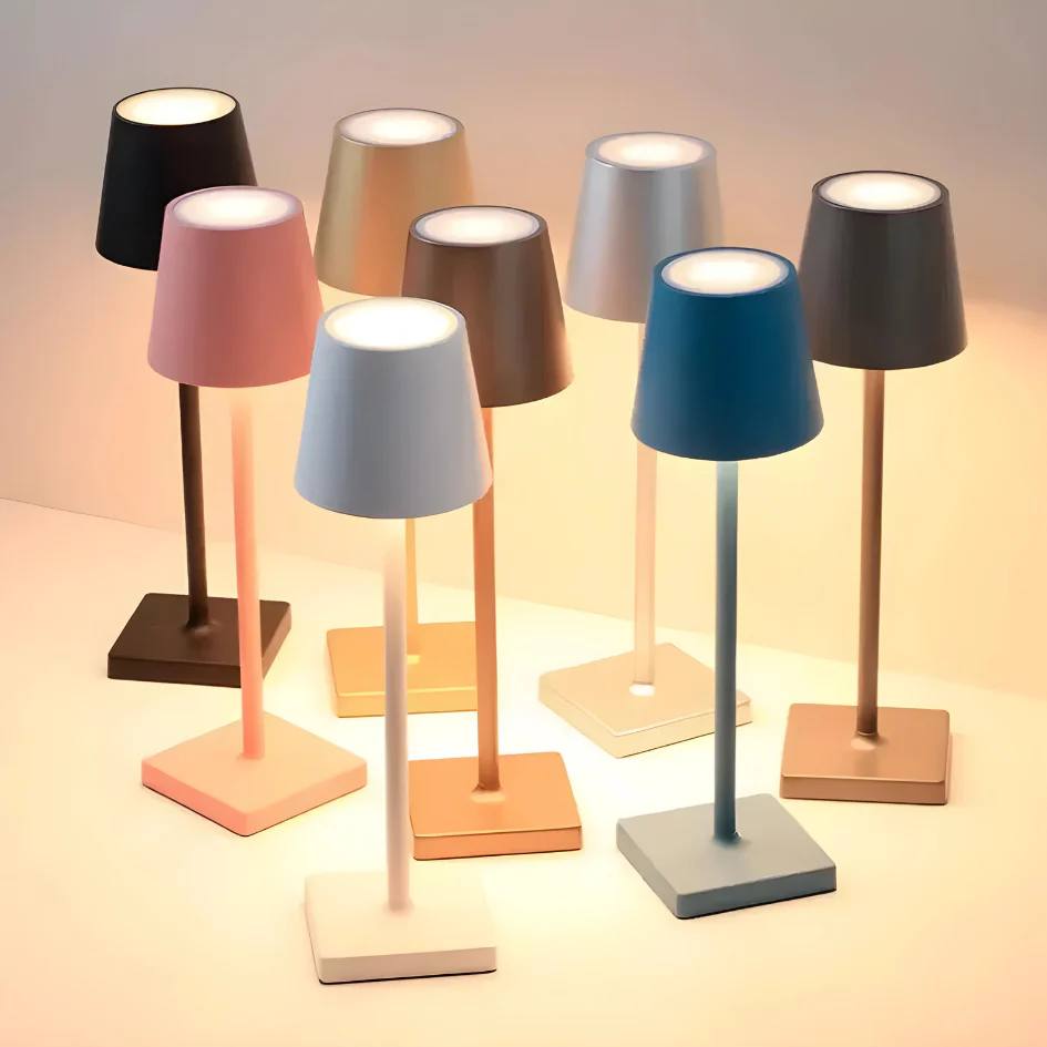 Wireless Rechargeable LED Table Lamp, Scandinavian Minimalist Design