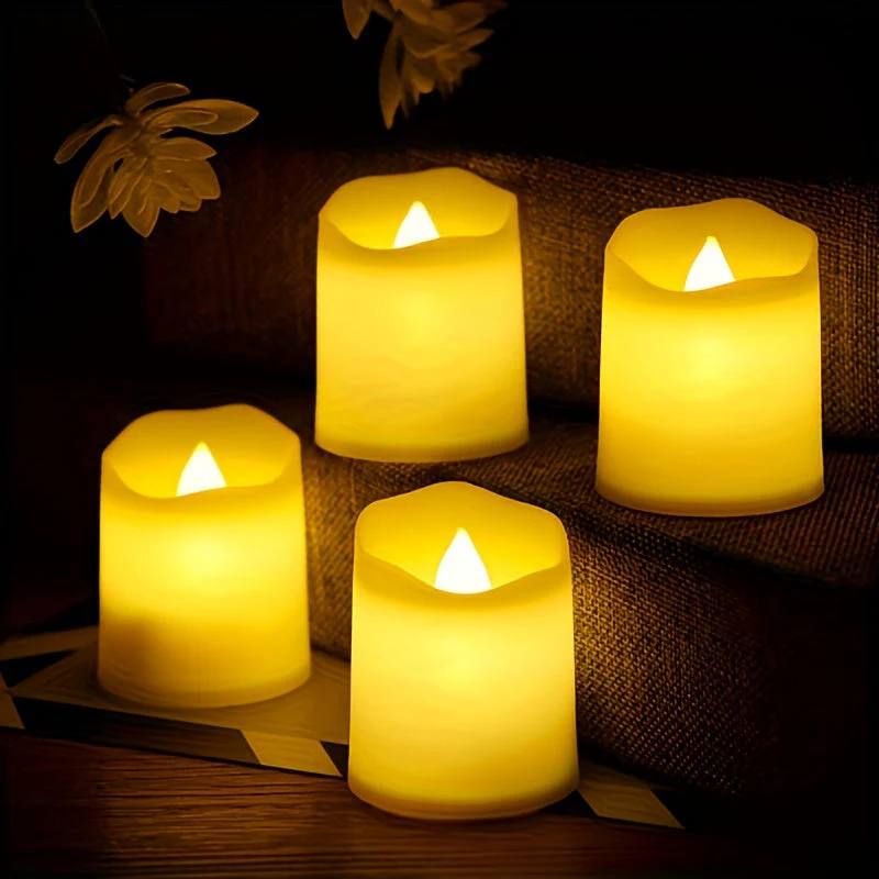 Flameless LED Tealight Candles, Battery Operated Flickering Lights for Weddings and Romantic Events