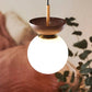 Glass Globe Ceiling Light, Wood Grain Design
